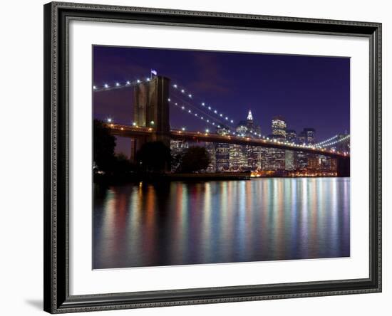 New York City, Manhattan, Brooklyn Bridge and Downtown Manhattan, USA-Gavin Hellier-Framed Photographic Print