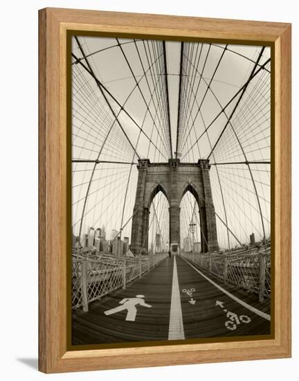 New York City, Manhattan, Brooklyn Bridge at Dawn, USA-Gavin Hellier-Framed Premier Image Canvas