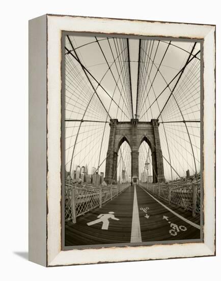 New York City, Manhattan, Brooklyn Bridge at Dawn, USA-Gavin Hellier-Framed Premier Image Canvas