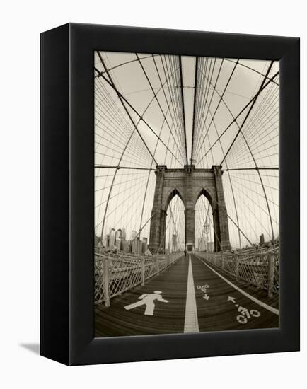 New York City, Manhattan, Brooklyn Bridge at Dawn, USA-Gavin Hellier-Framed Premier Image Canvas