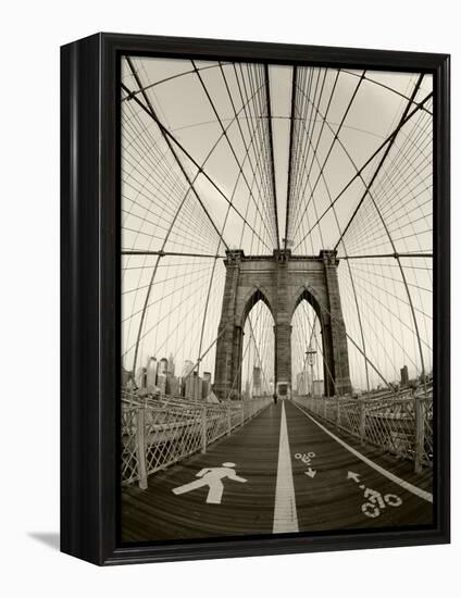 New York City, Manhattan, Brooklyn Bridge at Dawn, USA-Gavin Hellier-Framed Premier Image Canvas