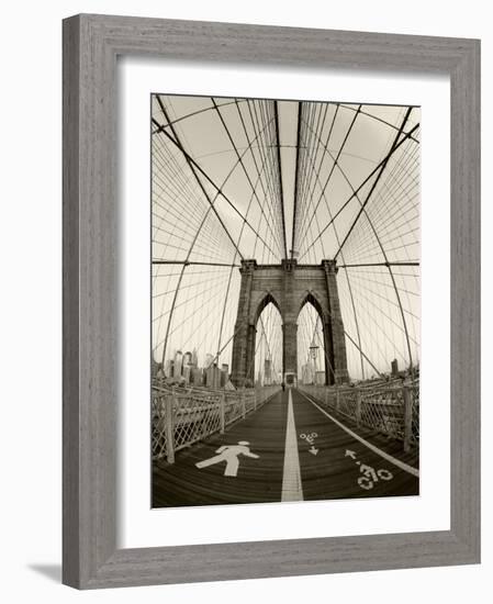 New York City, Manhattan, Brooklyn Bridge at Dawn, USA-Gavin Hellier-Framed Photographic Print