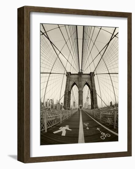 New York City, Manhattan, Brooklyn Bridge at Dawn, USA-Gavin Hellier-Framed Photographic Print