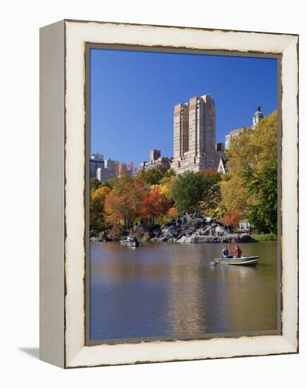 New York City, Manhattan, Central Park and the Grand Buildings across the Lake in Autumn, USA-Gavin Hellier-Framed Premier Image Canvas