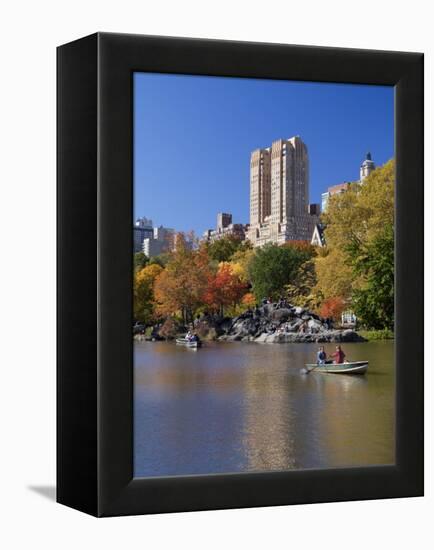 New York City, Manhattan, Central Park and the Grand Buildings across the Lake in Autumn, USA-Gavin Hellier-Framed Premier Image Canvas