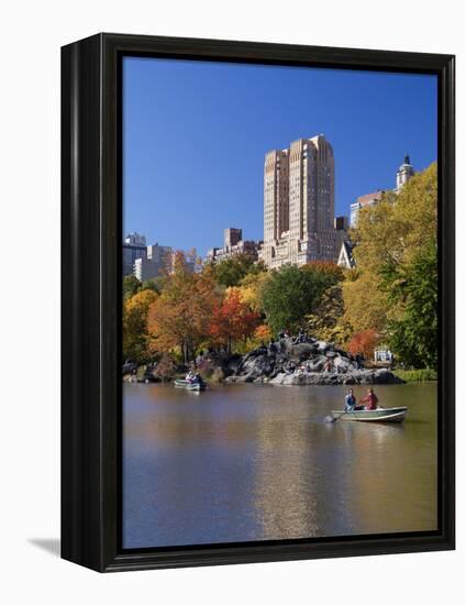 New York City, Manhattan, Central Park and the Grand Buildings across the Lake in Autumn, USA-Gavin Hellier-Framed Premier Image Canvas