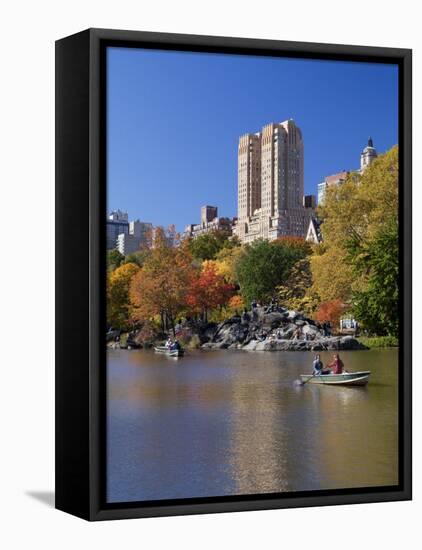 New York City, Manhattan, Central Park and the Grand Buildings across the Lake in Autumn, USA-Gavin Hellier-Framed Premier Image Canvas