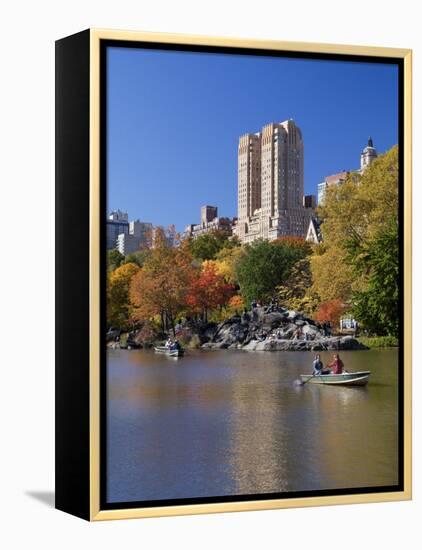 New York City, Manhattan, Central Park and the Grand Buildings across the Lake in Autumn, USA-Gavin Hellier-Framed Premier Image Canvas