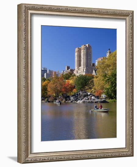 New York City, Manhattan, Central Park and the Grand Buildings across the Lake in Autumn, USA-Gavin Hellier-Framed Photographic Print