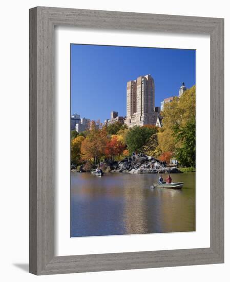 New York City, Manhattan, Central Park and the Grand Buildings across the Lake in Autumn, USA-Gavin Hellier-Framed Photographic Print