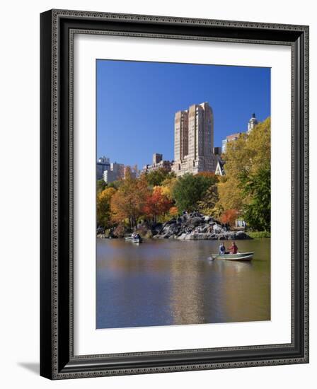 New York City, Manhattan, Central Park and the Grand Buildings across the Lake in Autumn, USA-Gavin Hellier-Framed Photographic Print