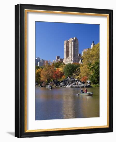 New York City, Manhattan, Central Park and the Grand Buildings across the Lake in Autumn, USA-Gavin Hellier-Framed Photographic Print