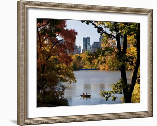 New York City, Manhattan, Central Park and the Grand Buildings across the Lake in Autumn, USA-Gavin Hellier-Framed Photographic Print