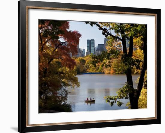 New York City, Manhattan, Central Park and the Grand Buildings across the Lake in Autumn, USA-Gavin Hellier-Framed Photographic Print