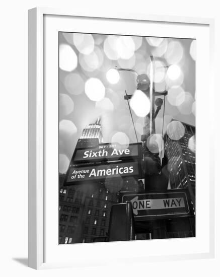 New York City, Manhattan, Empire State Building on a Rainy Evening- Low Angle View, USA-Gavin Hellier-Framed Photographic Print