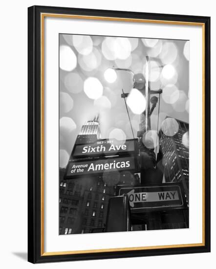 New York City, Manhattan, Empire State Building on a Rainy Evening- Low Angle View, USA-Gavin Hellier-Framed Photographic Print