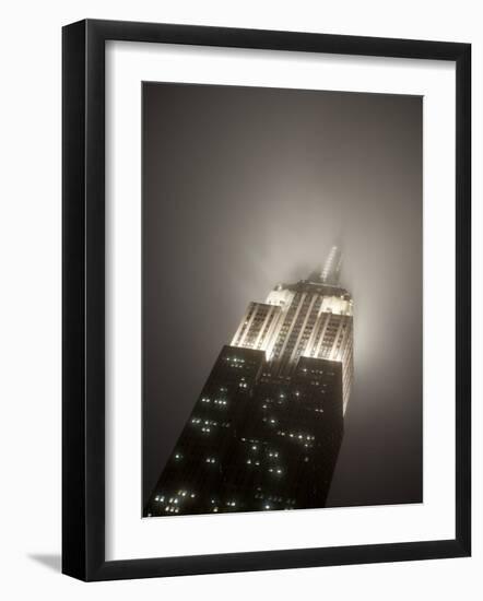 New York City, Manhattan, Empire State Building on a Rainy Evening- Low Angle View, USA-Gavin Hellier-Framed Photographic Print