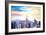 New York City Manhattan Panorama with WTC Chrysler-Markus Bleichner-Framed Art Print