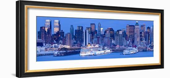 New York City, Manhattan, Panoramic View of Mid Town Manhattan across the Hudson River, USA-Gavin Hellier-Framed Photographic Print