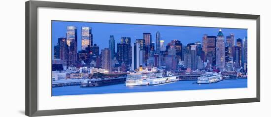 New York City, Manhattan, Panoramic View of Mid Town Manhattan across the Hudson River, USA-Gavin Hellier-Framed Photographic Print