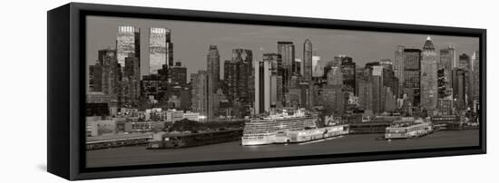 New York City, Manhattan, Panoramic View of Mid Town Manhattan across the Hudson River, USA-Gavin Hellier-Framed Premier Image Canvas