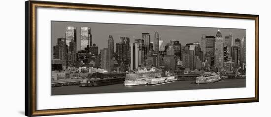 New York City, Manhattan, Panoramic View of Mid Town Manhattan across the Hudson River, USA-Gavin Hellier-Framed Photographic Print