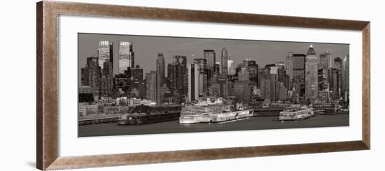 New York City, Manhattan, Panoramic View of Mid Town Manhattan across the Hudson River, USA-Gavin Hellier-Framed Photographic Print