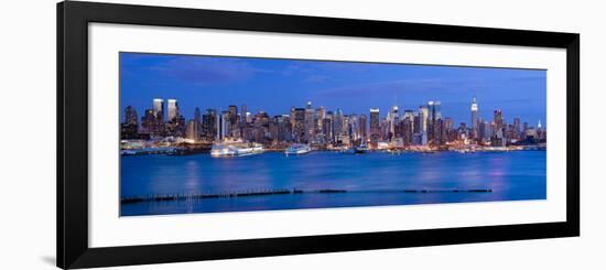 New York City, Manhattan, Panoramic View of Mid Town Manhattan across the Hudson River, USA-Gavin Hellier-Framed Photographic Print