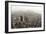 New York City Manhattan Skyline Aerial View Panorama Black And White With Skyscrapers And Street-Songquan Deng-Framed Art Print