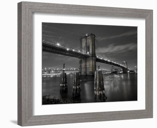 New York City, Manhattan, the Brooklyn and Manhattan Bridges Spanning the East River, USA-Gavin Hellier-Framed Photographic Print