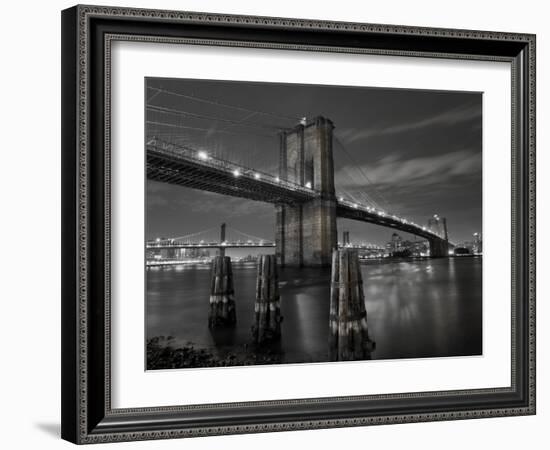 New York City, Manhattan, the Brooklyn and Manhattan Bridges Spanning the East River, USA-Gavin Hellier-Framed Photographic Print