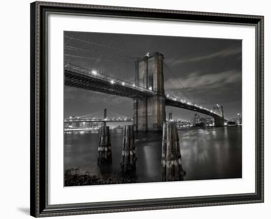 New York City, Manhattan, the Brooklyn and Manhattan Bridges Spanning the East River, USA-Gavin Hellier-Framed Photographic Print