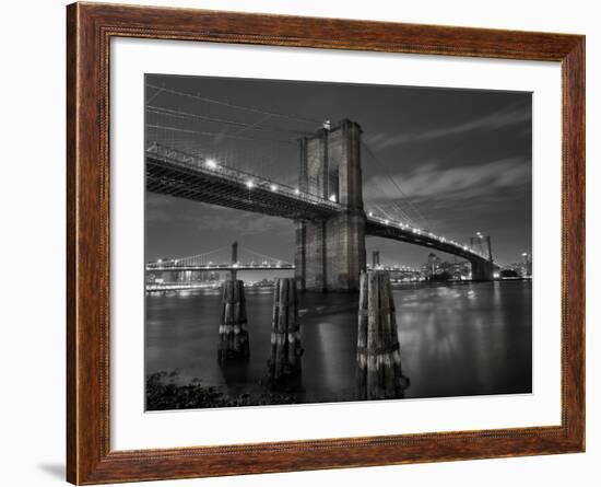 New York City, Manhattan, the Brooklyn and Manhattan Bridges Spanning the East River, USA-Gavin Hellier-Framed Photographic Print