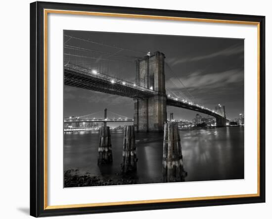 New York City, Manhattan, the Brooklyn and Manhattan Bridges Spanning the East River, USA-Gavin Hellier-Framed Photographic Print