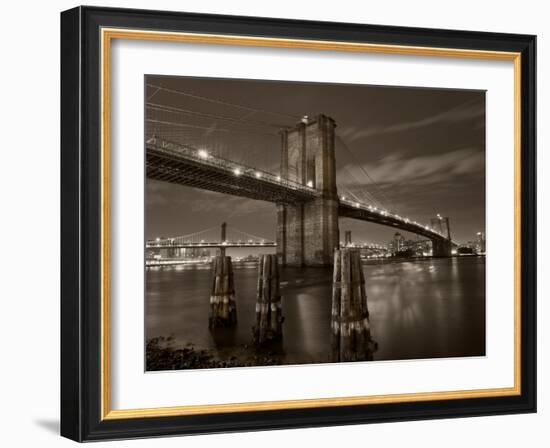 New York City, Manhattan, the Brooklyn and Manhattan Bridges Spanning the East River, USA-Gavin Hellier-Framed Photographic Print