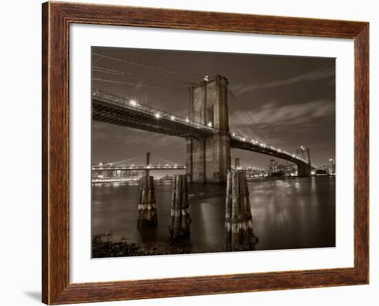 New York City, Manhattan, the Brooklyn and Manhattan Bridges Spanning the East River, USA-Gavin Hellier-Framed Photographic Print