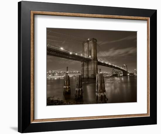 New York City, Manhattan, the Brooklyn and Manhattan Bridges Spanning the East River, USA-Gavin Hellier-Framed Photographic Print