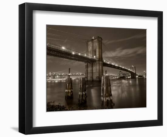 New York City, Manhattan, the Brooklyn and Manhattan Bridges Spanning the East River, USA-Gavin Hellier-Framed Photographic Print