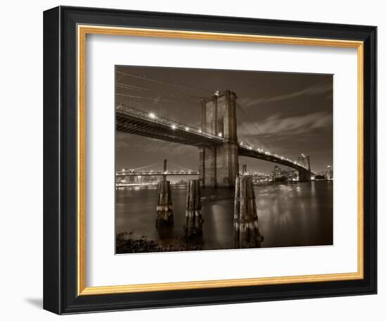 New York City, Manhattan, the Brooklyn and Manhattan Bridges Spanning the East River, USA-Gavin Hellier-Framed Photographic Print