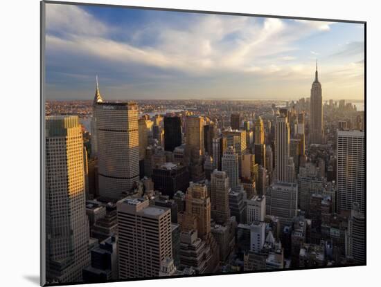 New York City, Manhattan, View of Downtown and Empire State Building from Rockerfeller Centre, USA-Gavin Hellier-Mounted Photographic Print