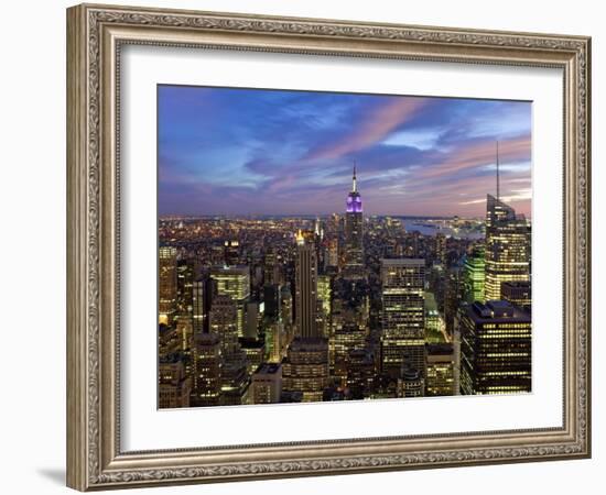 New York City, Manhattan, View Towards Downtown; Empire State Building from Rockerfeller Centre, US-Gavin Hellier-Framed Photographic Print