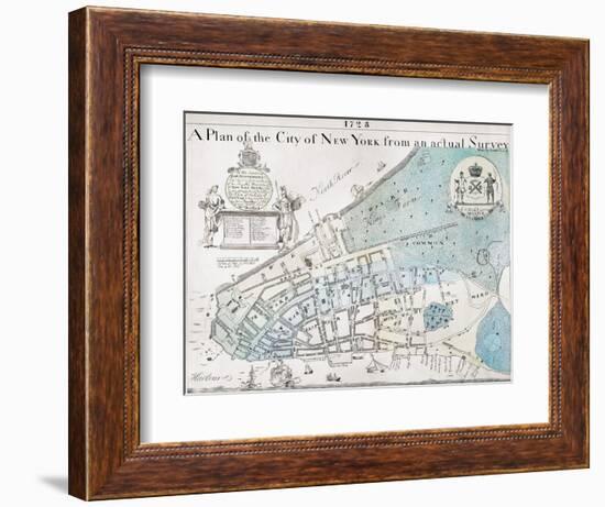 New York City Map, 1728-null-Framed Giclee Print