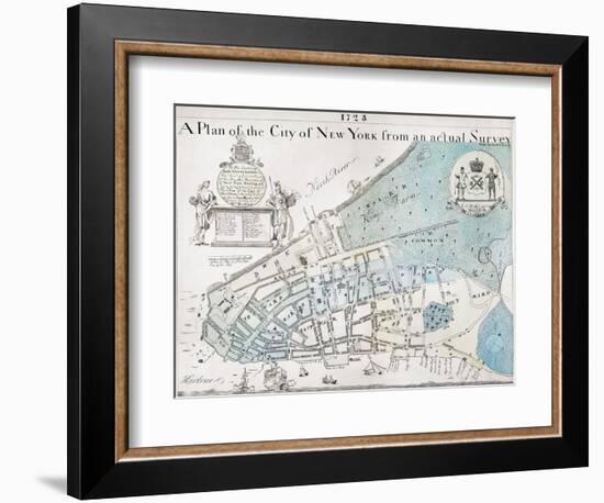 New York City Map, 1728-null-Framed Giclee Print