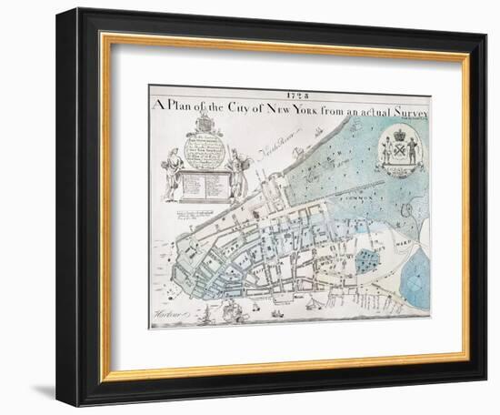 New York City Map, 1728-null-Framed Giclee Print