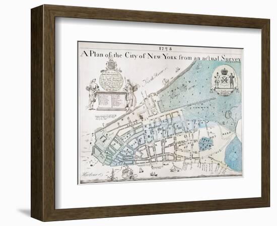 New York City Map, 1728-null-Framed Giclee Print