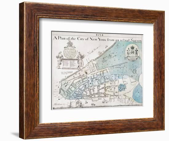 New York City Map, 1728-null-Framed Giclee Print