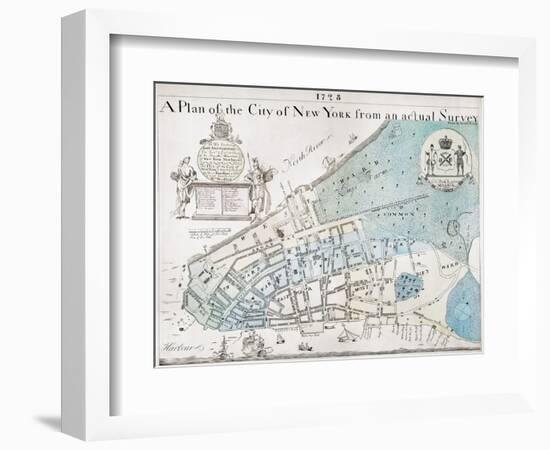 New York City Map, 1728-null-Framed Giclee Print