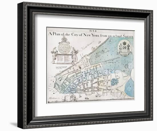 New York City Map, 1728-null-Framed Giclee Print