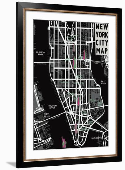 New York City Map-Tom Frazier-Framed Giclee Print