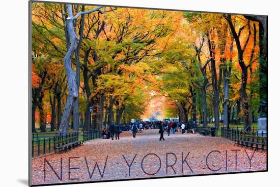 New York City, New York - Central Park in Autumn-Lantern Press-Mounted Art Print